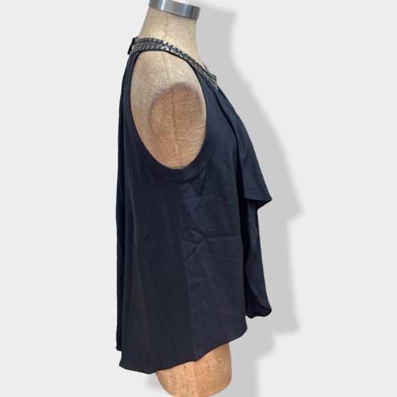 Bcbgmaxazria Silk Studded Pleated Sleeveless Top 6 - Picture 2 of 6